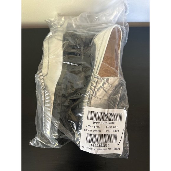 Winona lug-sole penny loafers in metallic leather Item BT894, Size 6H - Picture 5 of 5